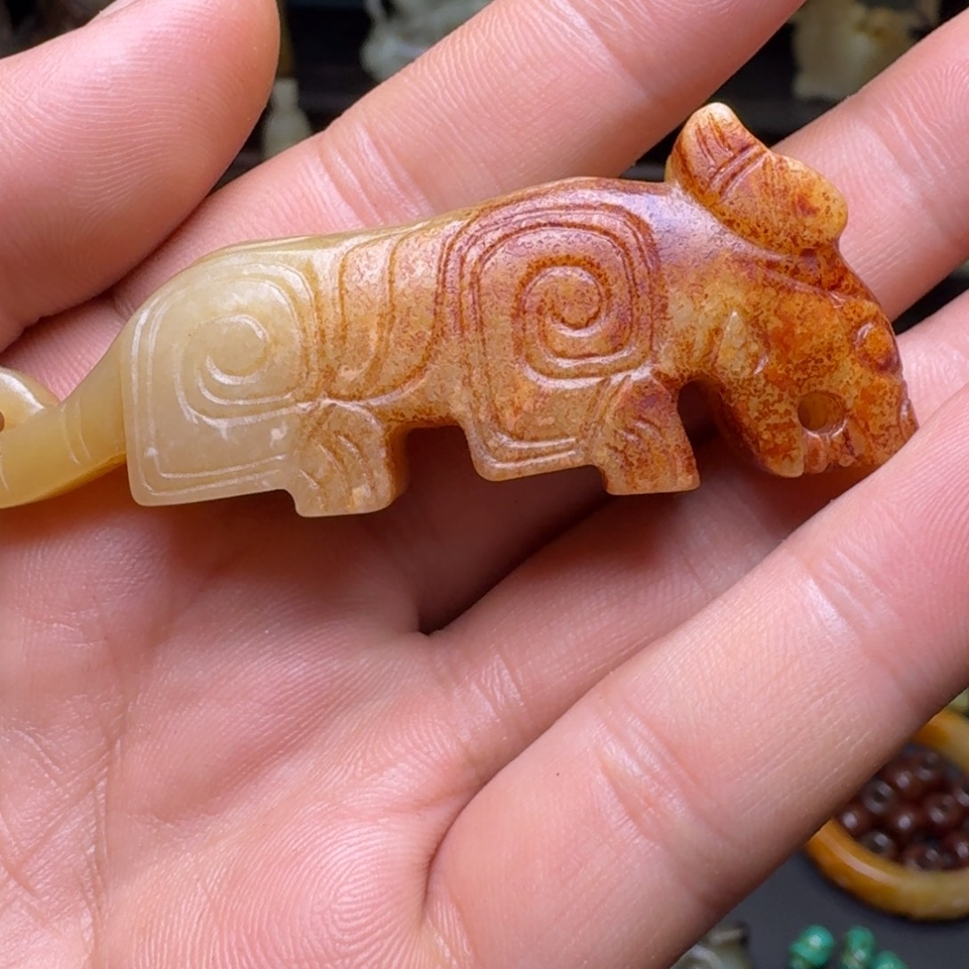 瀚***海和田玉未镶嵌挂件