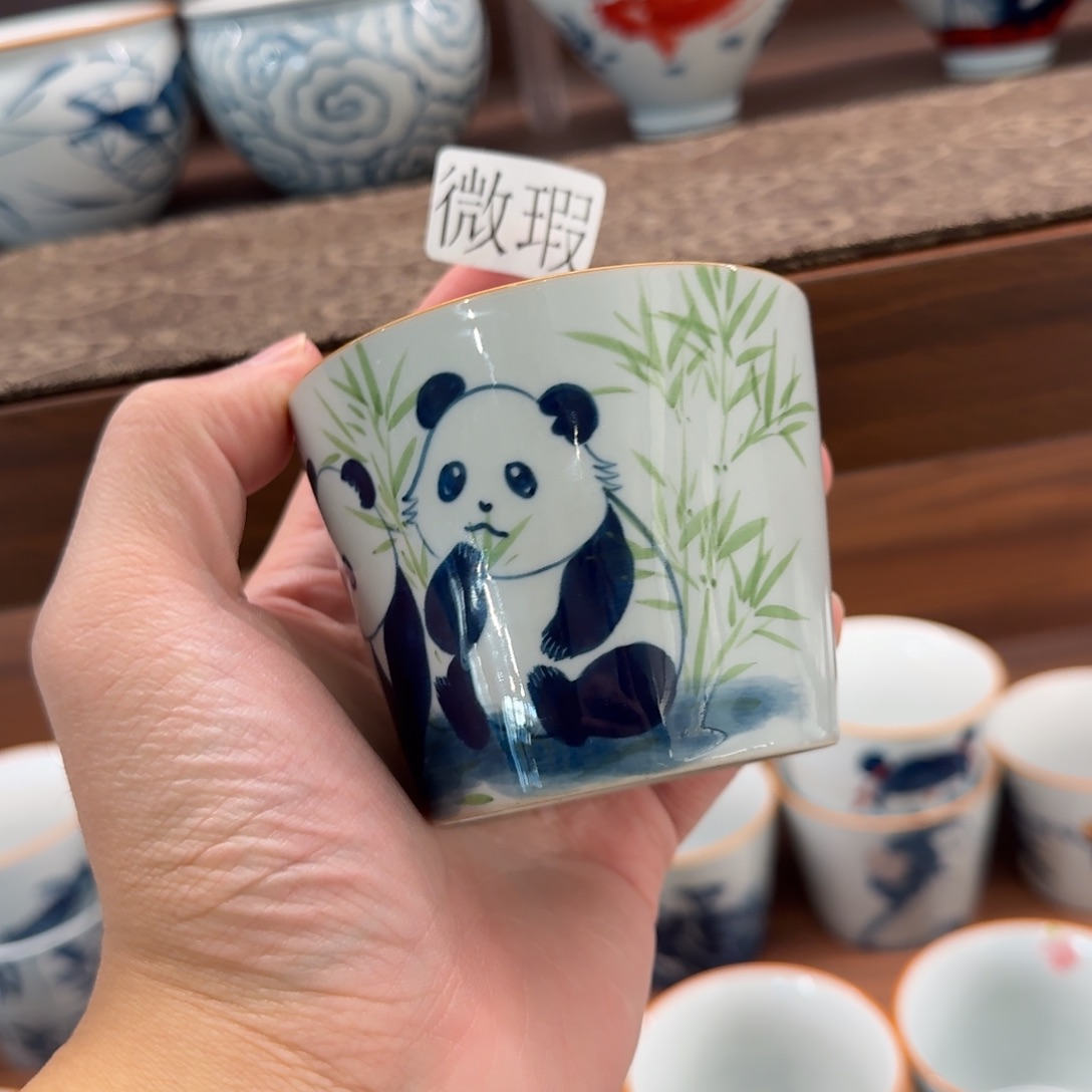 釉下手绘茶具微瑕
