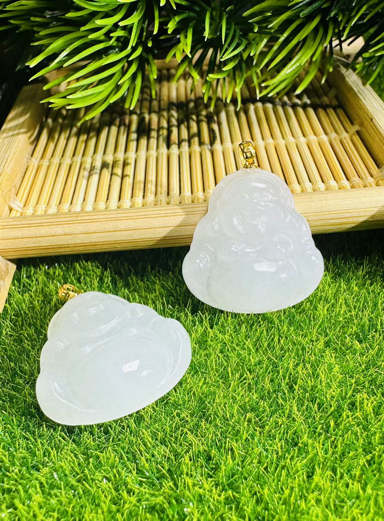 HJ4487【任会长珠宝】18K金扣头和田玉佛公吊坠-配链多样性只发一件