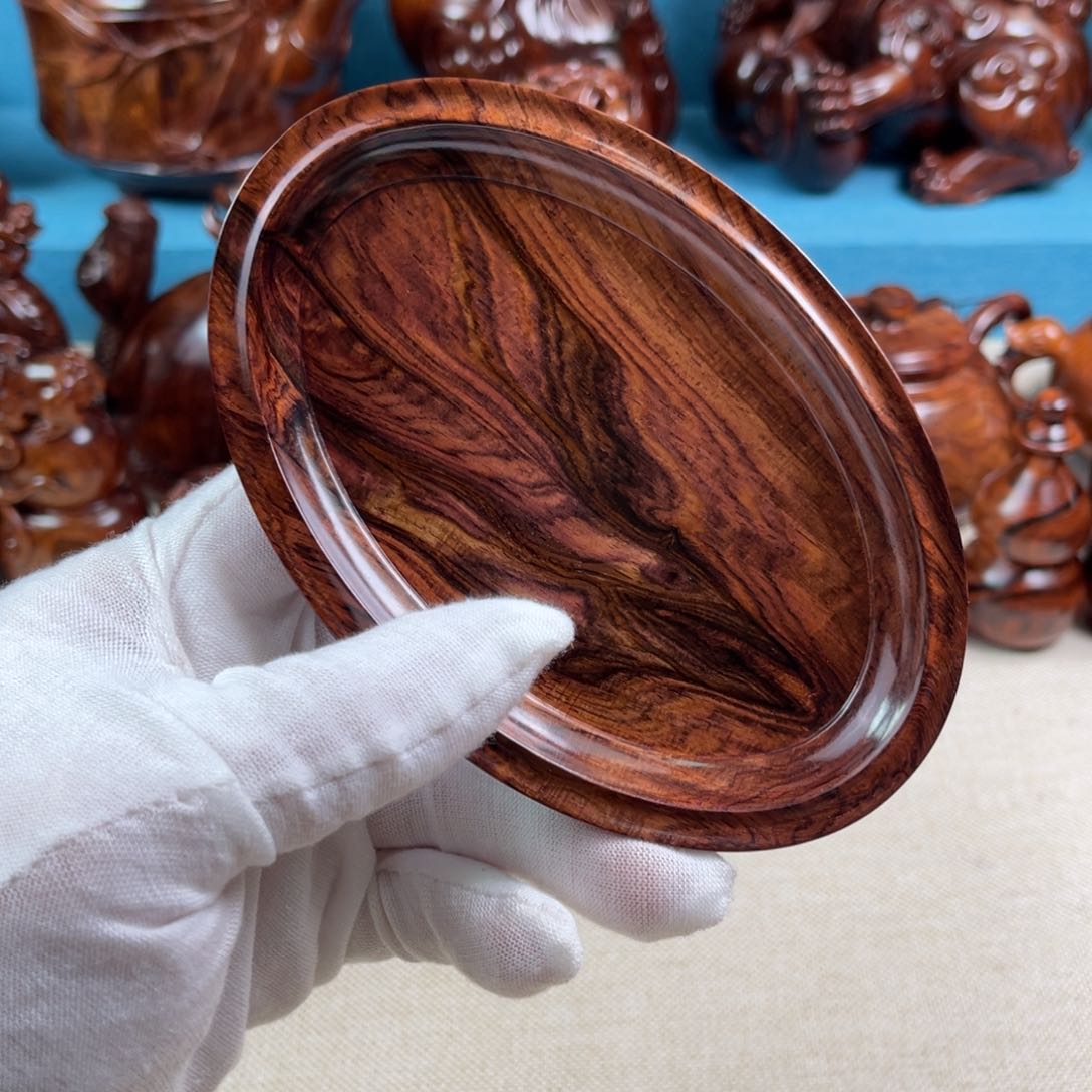 黄花梨/降香黄檀把件汪*队盘子