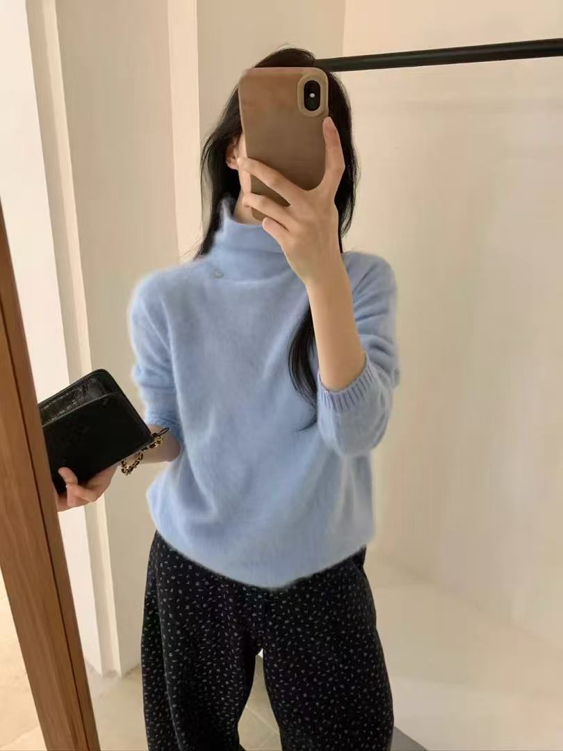【鑫绒毛衣】纯色半高领毛衣毛针织衫秋冬宽松型常规款Y999-A181