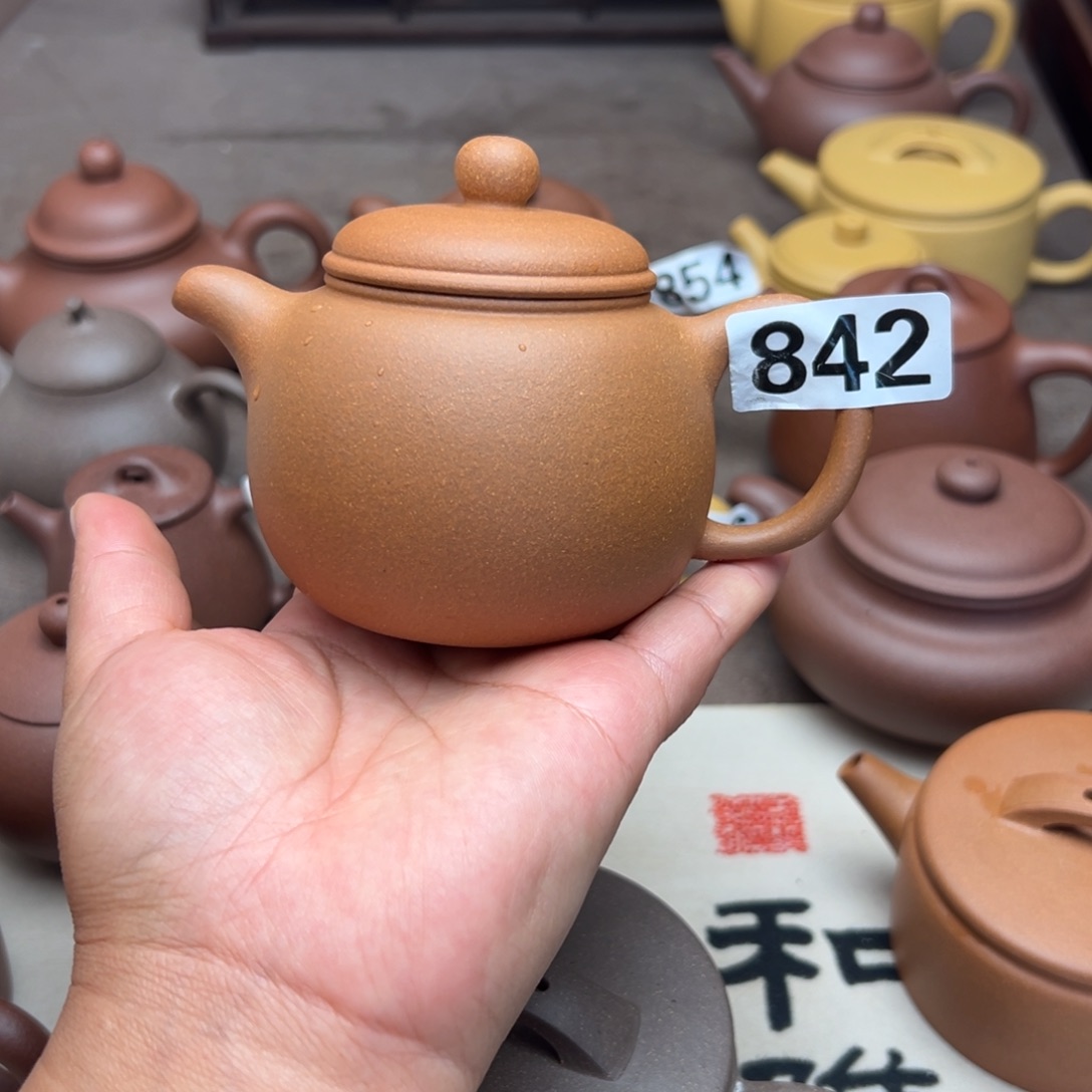 紫砂茶壶黄降坡半手工230cc左右瑕疵