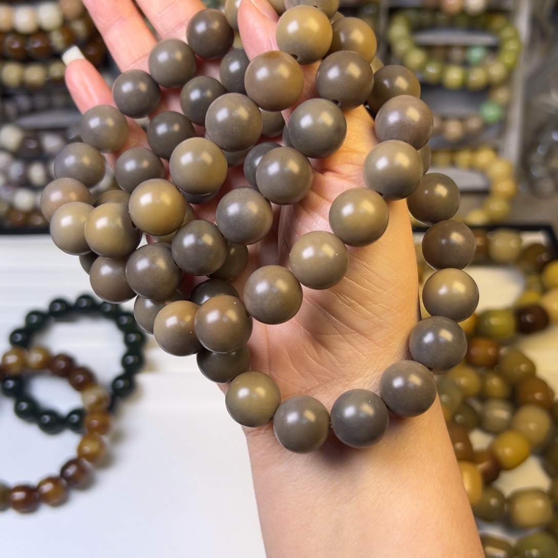 菩提根/象牙果手串干磨老料圆珠卡14