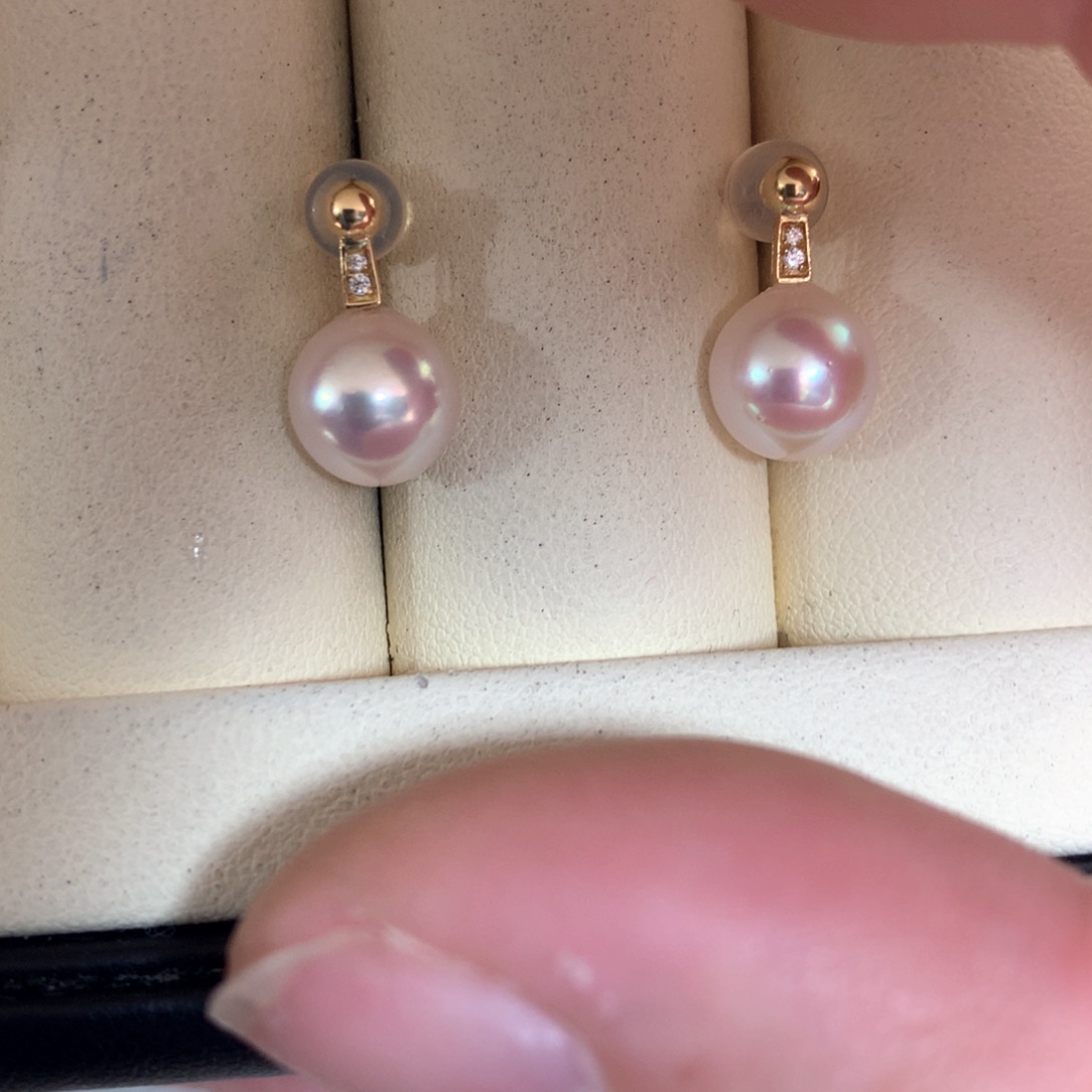 海水珍珠耳饰18K金镶嵌