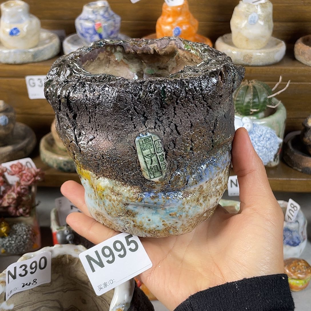 坛子姐花盆 小白孤品 内口8