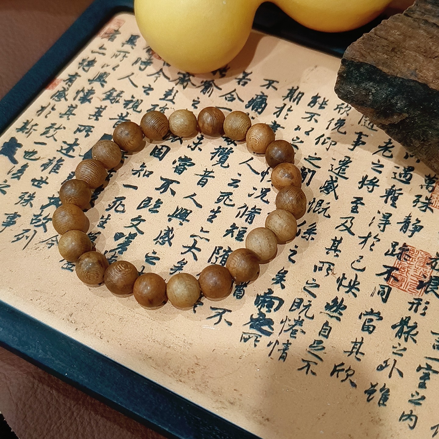 原创国风文玩檀木8mm小圈口适合女生