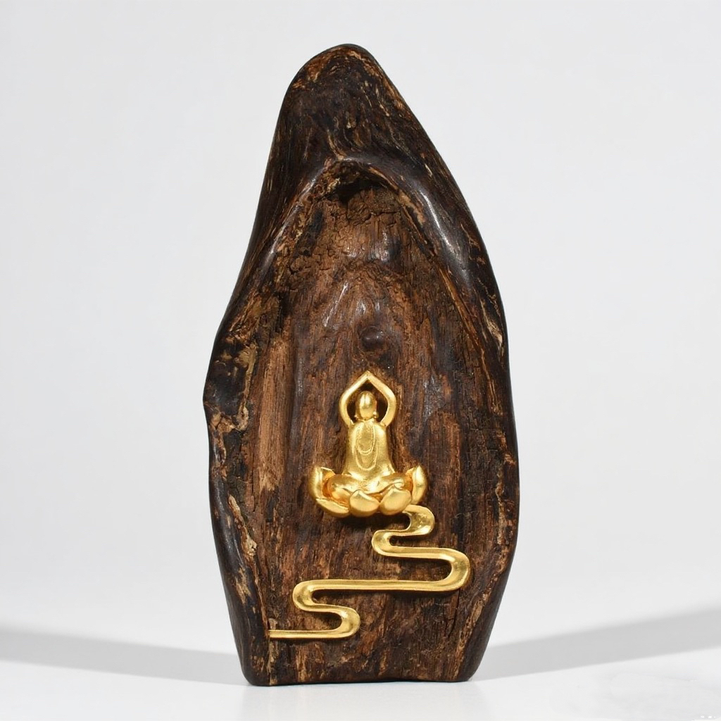 沉香达拉干正区沉水瘤疤无相佛随行吊坠