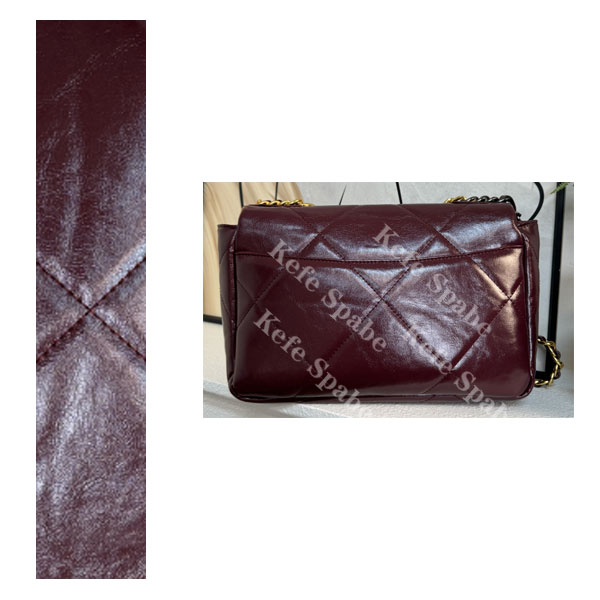 PG280 25新款油蜡皮小香风红色19bag真皮高级链条金扣单肩斜挎包