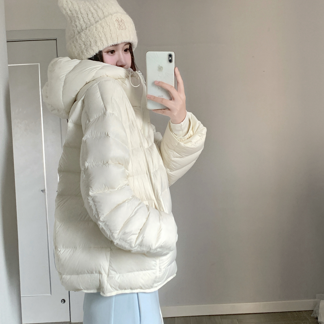 CallmeEar//【暖暖轻绒】三星可溯源90白鸭绒连帽羽绒服外套女冬