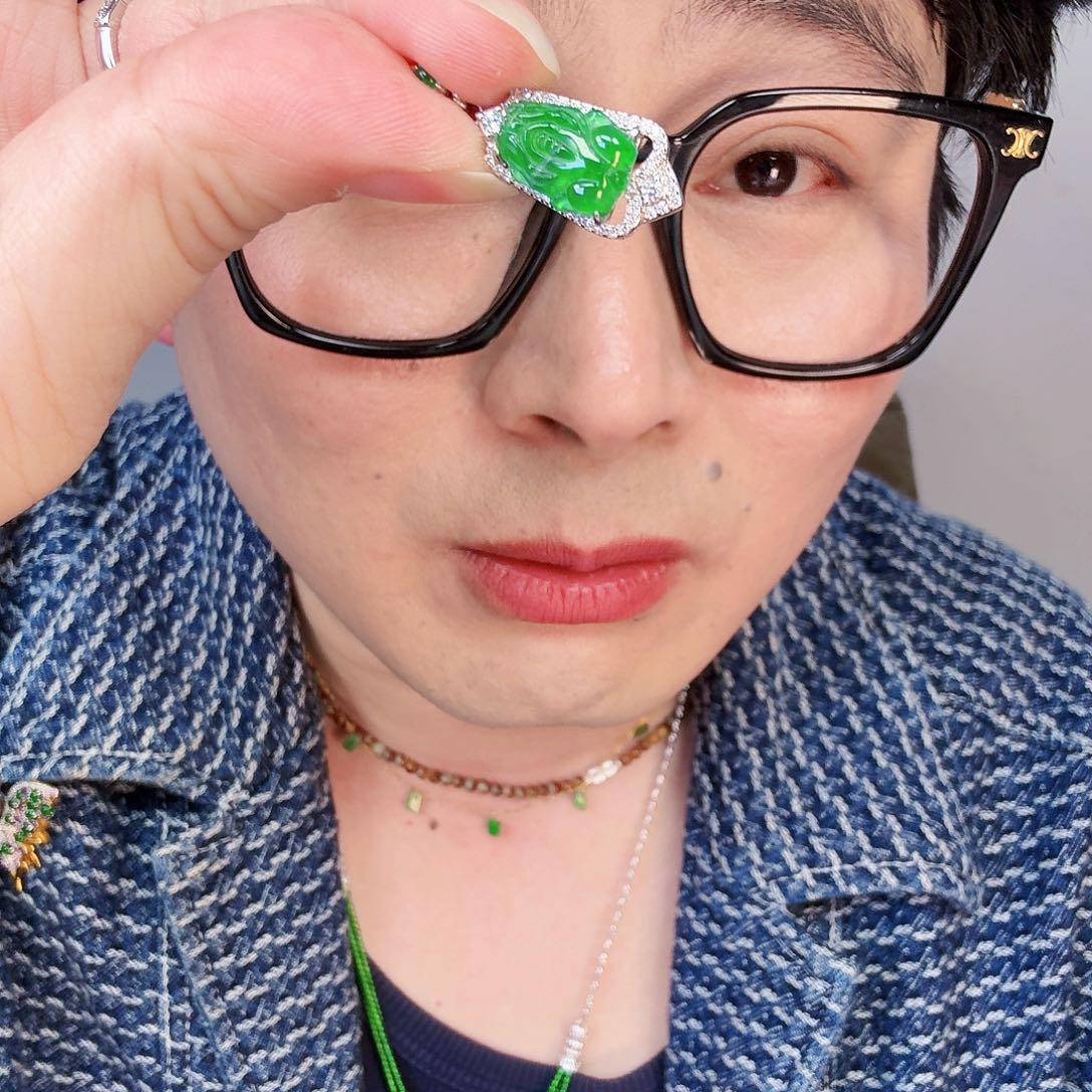 翡翠颈饰银S925镶嵌一个