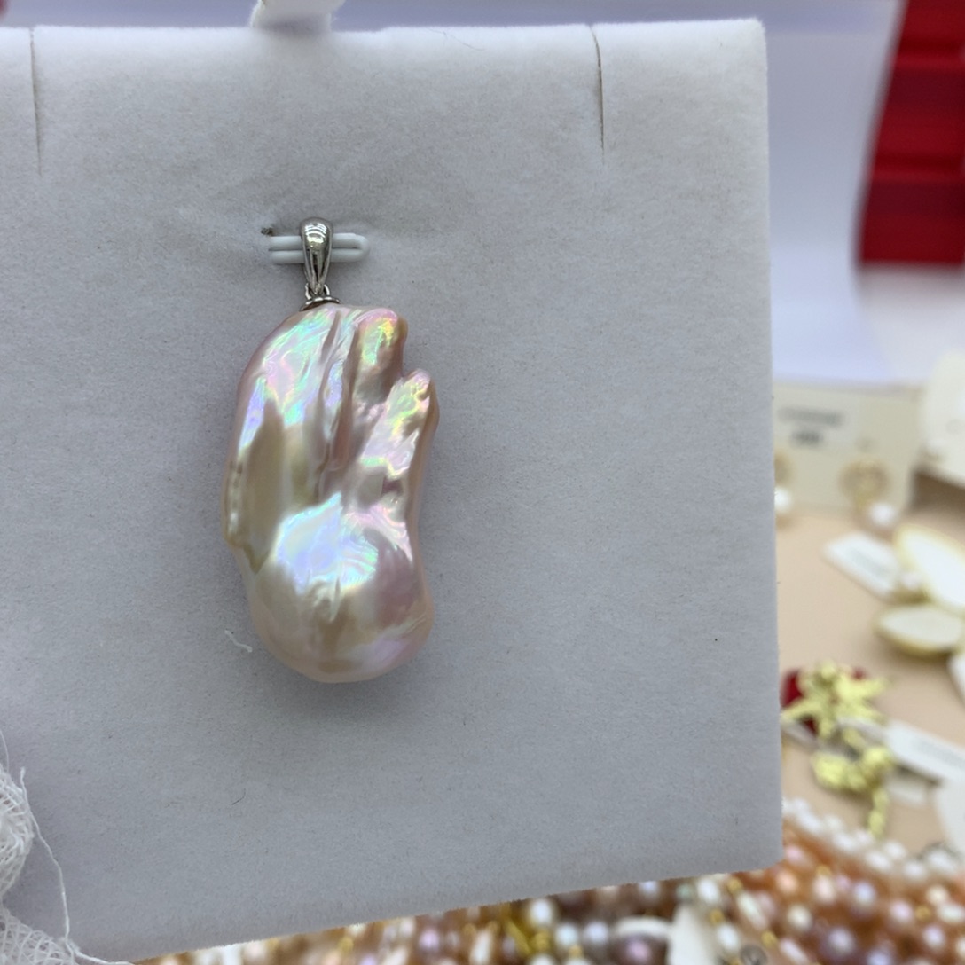 淡水珍珠银S925镶嵌颈饰