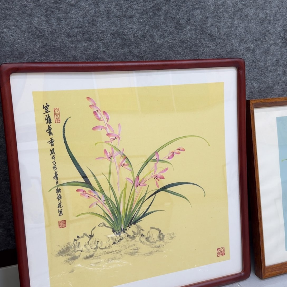 国画一笔两色立体兰花