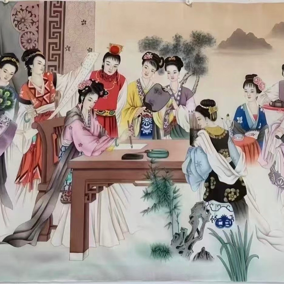 精品 绢本 丈二大尺寸 红楼梦 手绘国画