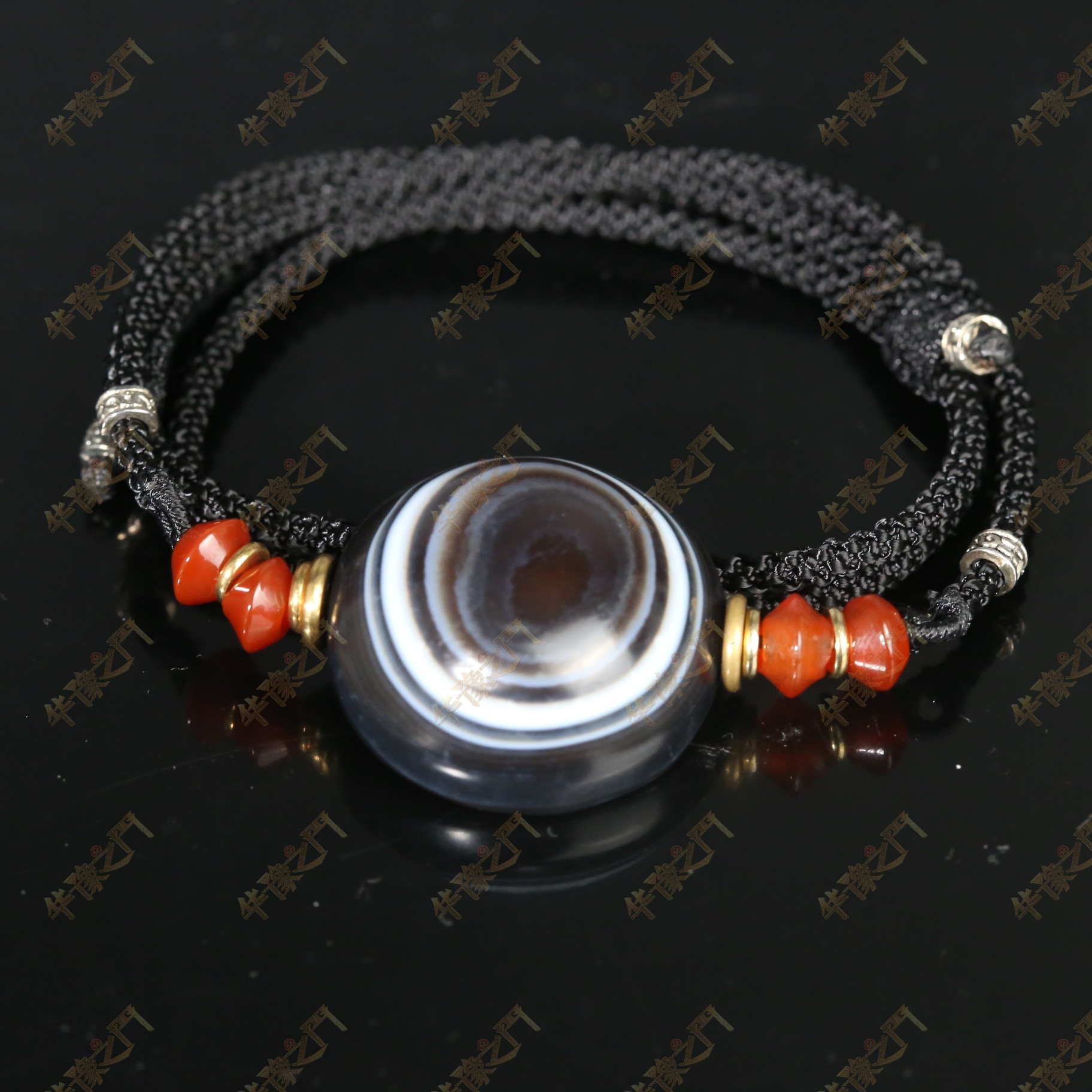 十九世纪羊眼玛瑙板珠项链【华豫之门】AJD251107008