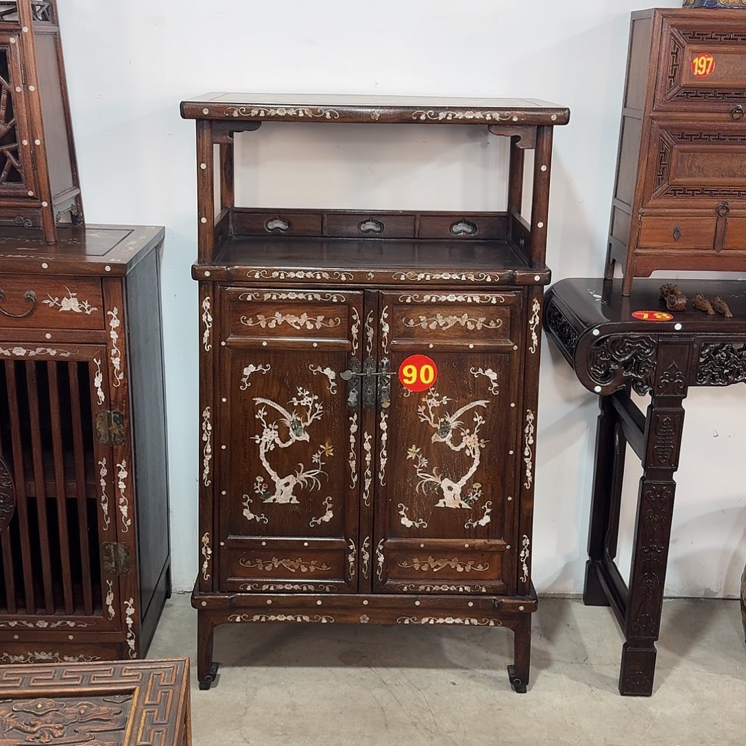 慈***木复古装饰摆件万厉柜一对75/42/126厘米