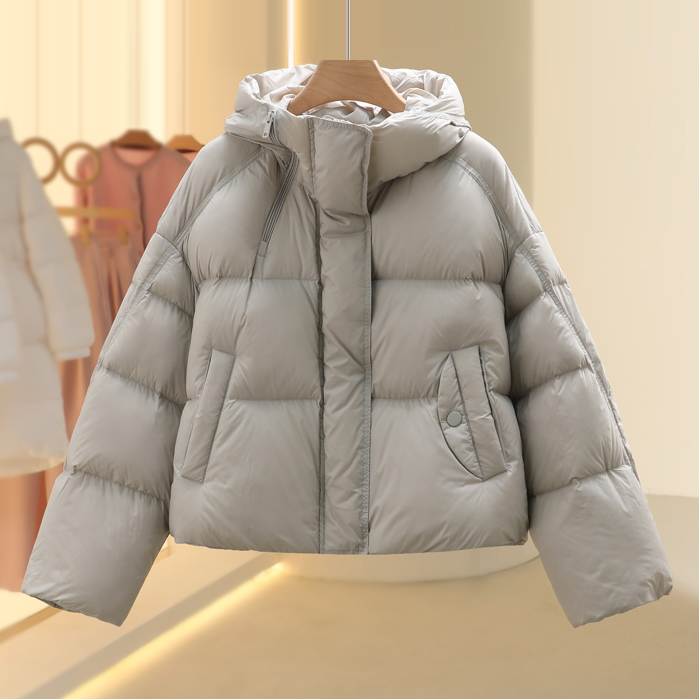 【芙】白鸭绒洋气连帽休闲2025冬季新款今年流行女装