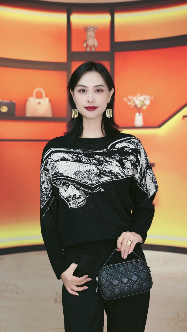 秋冬新款百搭显瘦减龄舒适透气女针织提花套头毛衣D