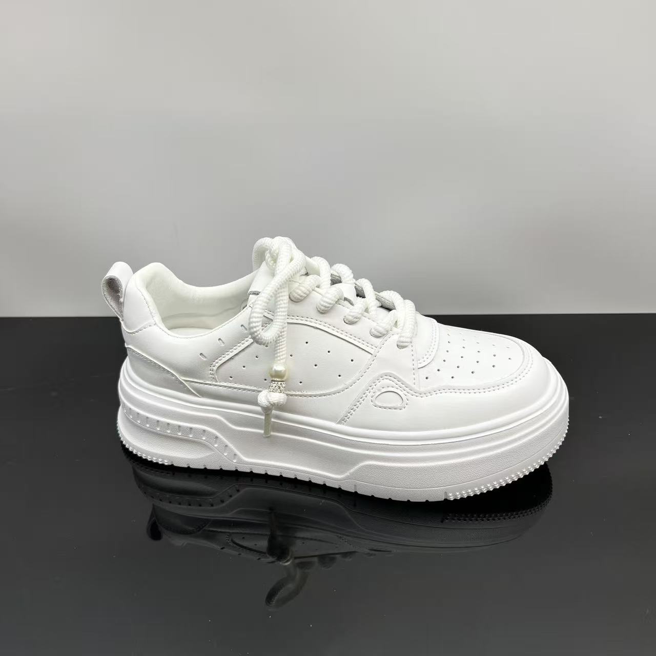 冬季新品板鞋平底休闲鞋低帮百搭系带小白鞋X检 2024-7