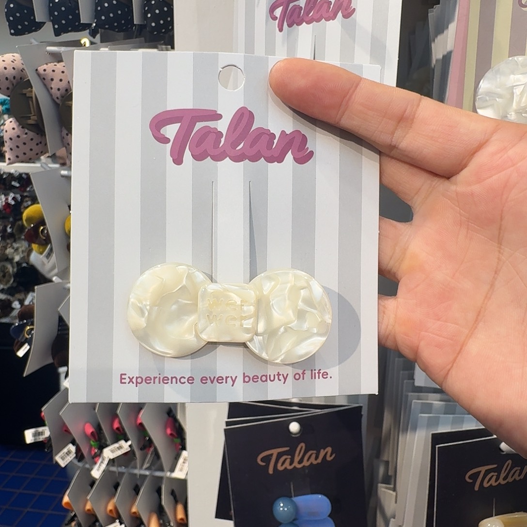 布艺非金属白色蝴蝶结鸭嘴夹