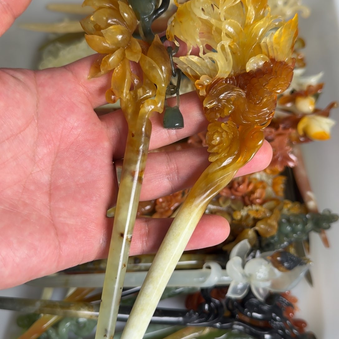 岫玉发饰未镶嵌延