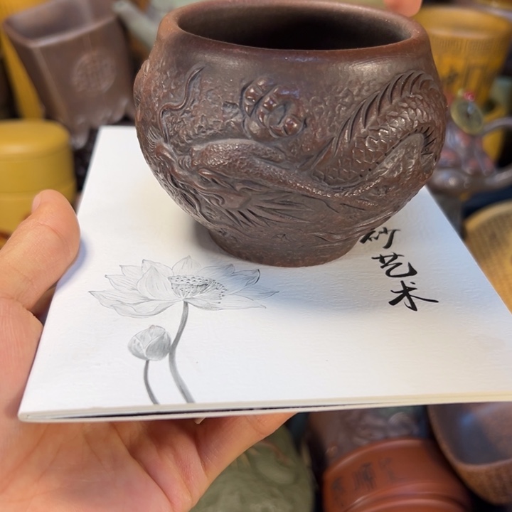 紫砂茶杯宜兴紫杯子