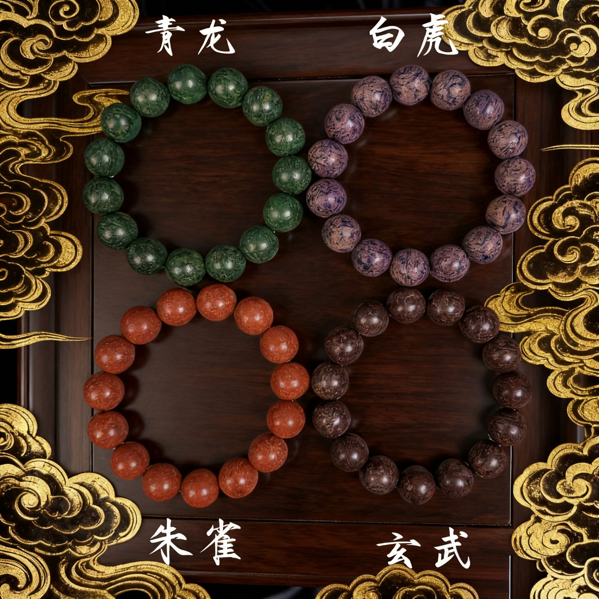 【瑞佑四灵】非遗古法四象神兽合香珠15mm配礼盒养中药手串定制祛湿