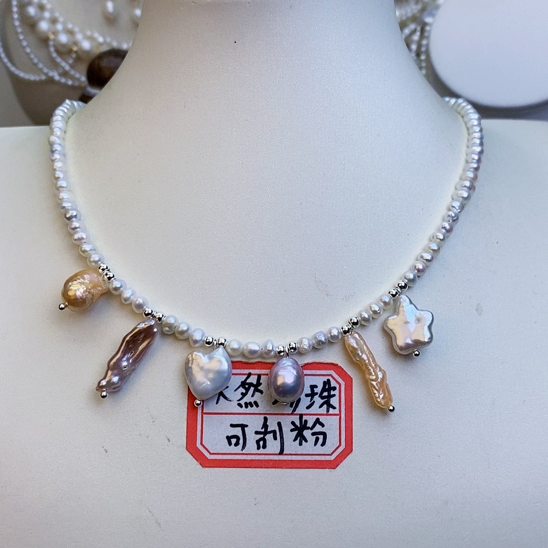 淡水珍珠颈饰银S925镶嵌