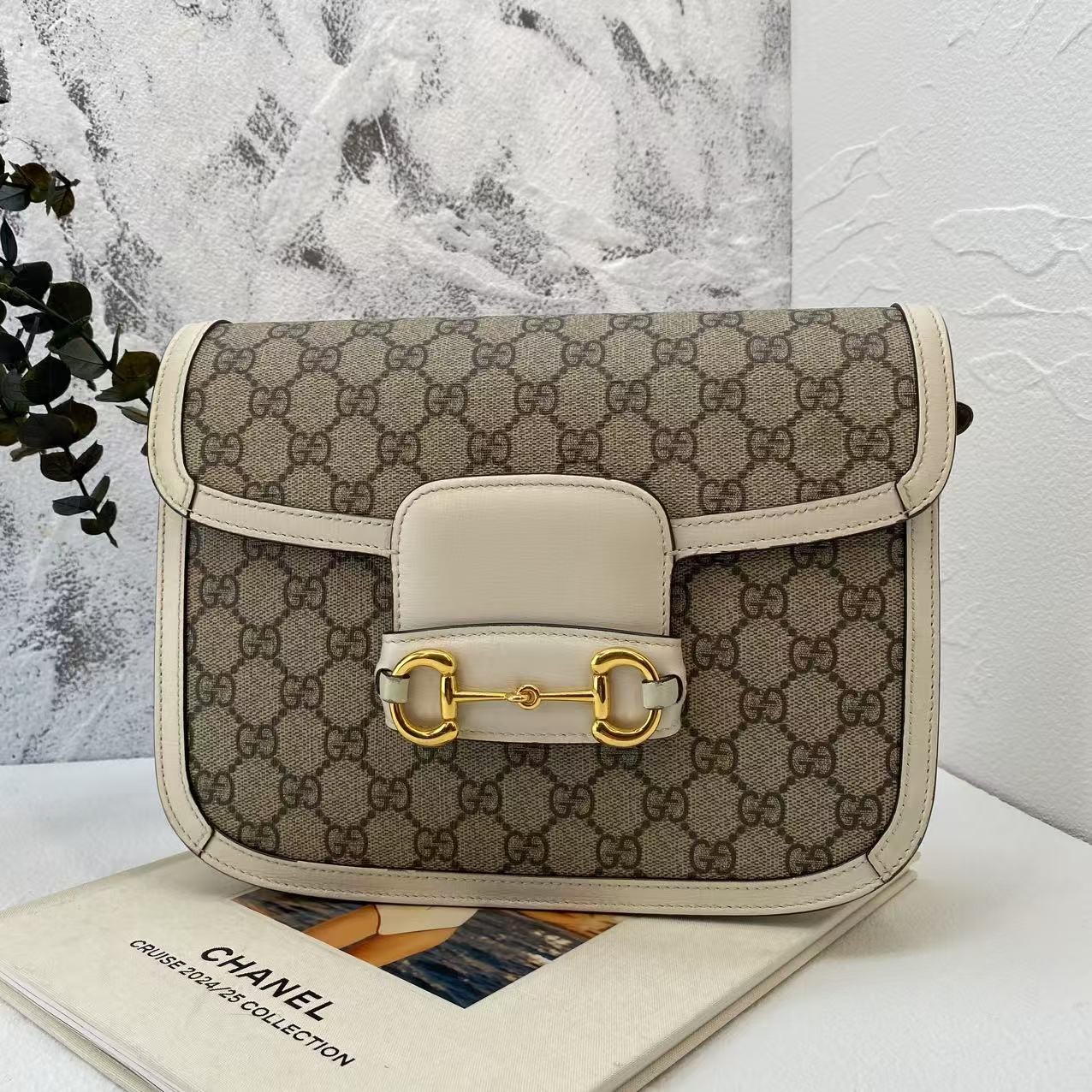 99新 GUCCI/古驰 女士时尚经典1955马鞍单肩斜挎二奢包包