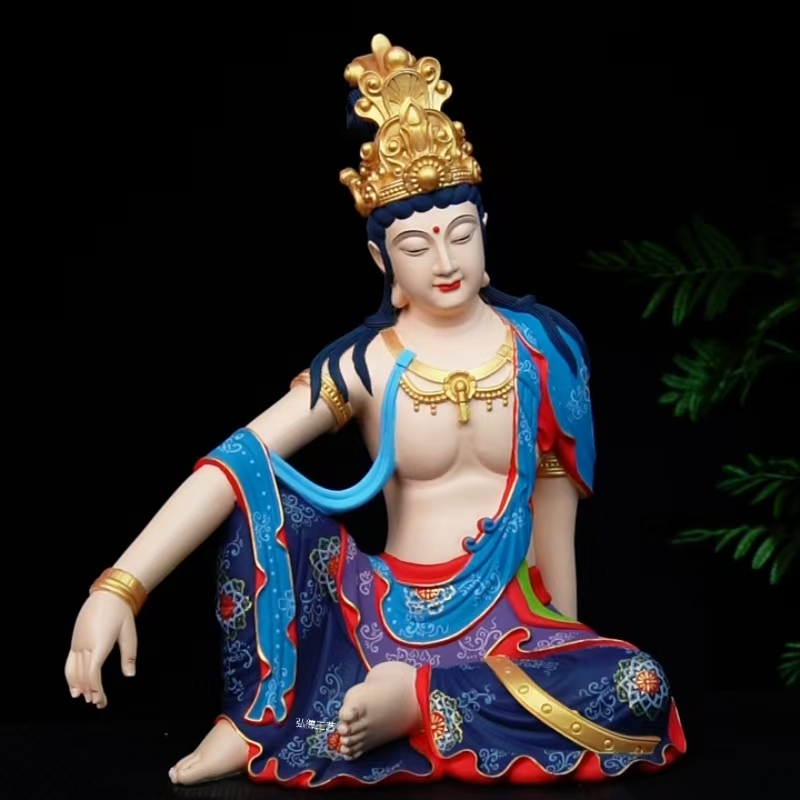 自在观音茶宠家居装饰工艺品摆件乔迁送礼客厅茶室铁矿石37*24*50