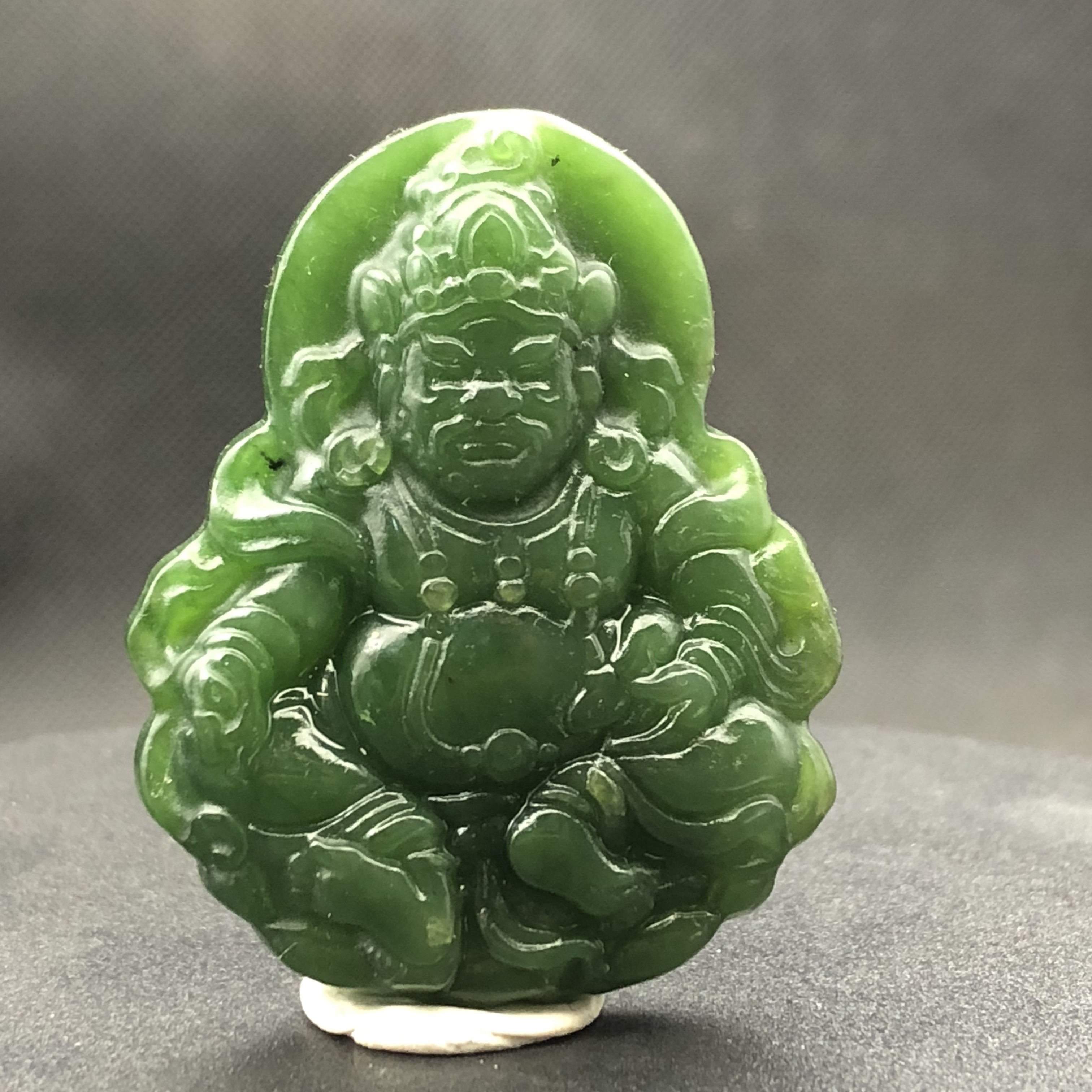 和田玉碧玉黄财神挂件