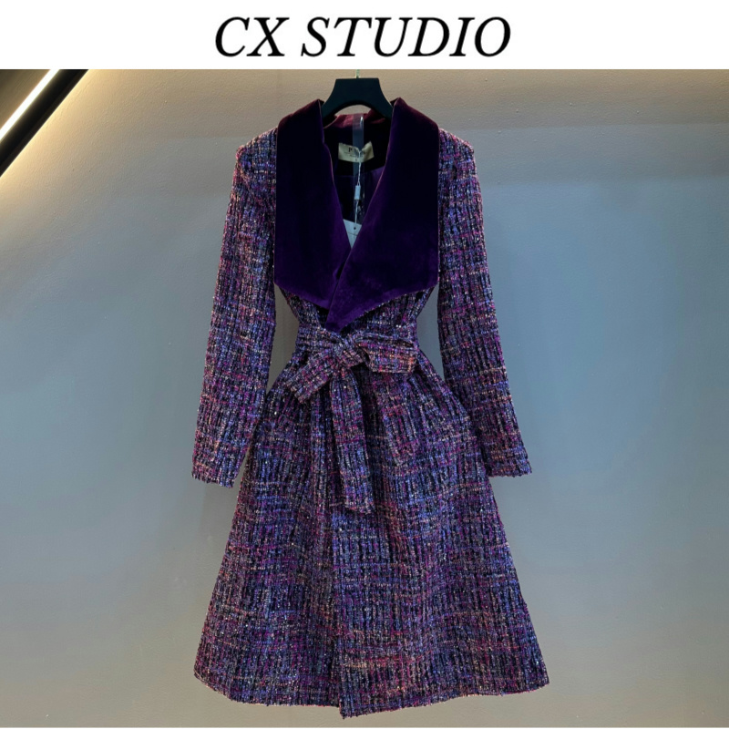 编码92 经典收腰轻奢气质时尚秋季毛呢大衣外套(定制女装）TG325