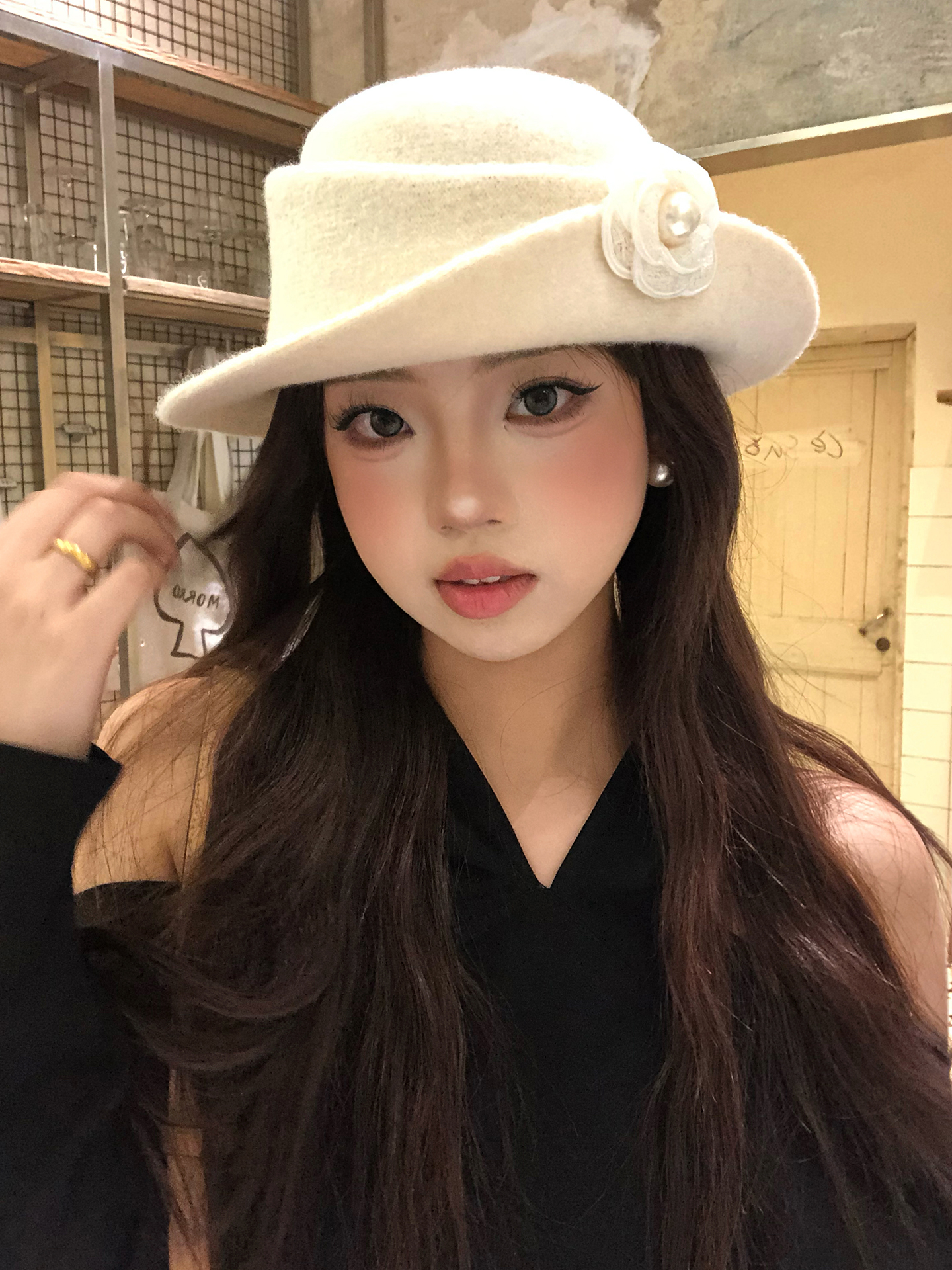 法式千金风优雅礼帽女秋冬赫本风贝雷帽复古时尚显脸小帽子渔夫帽