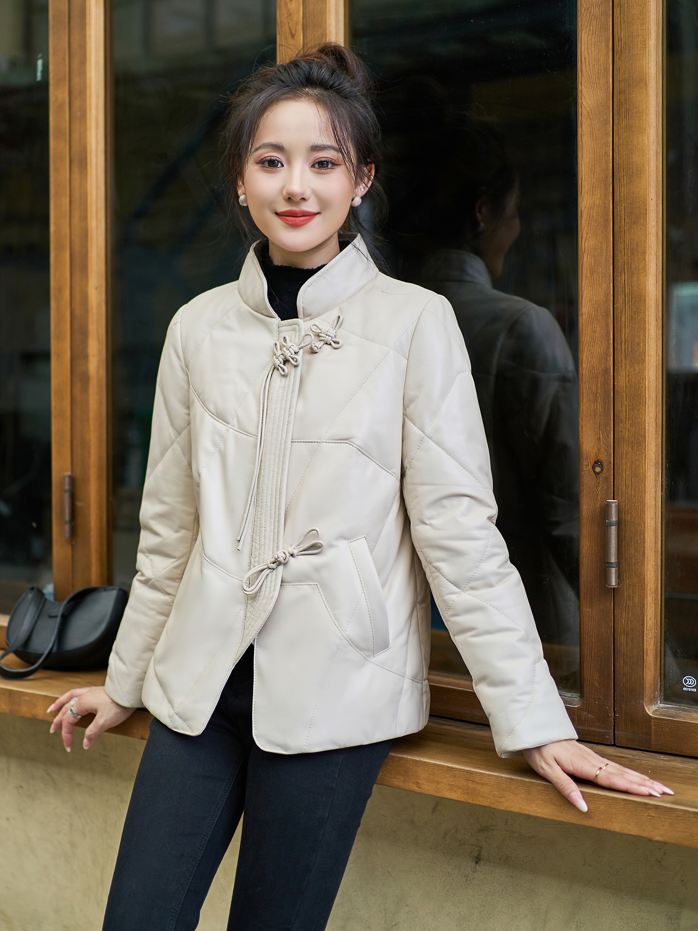 新中式羽绒服女纯色气质女装8805