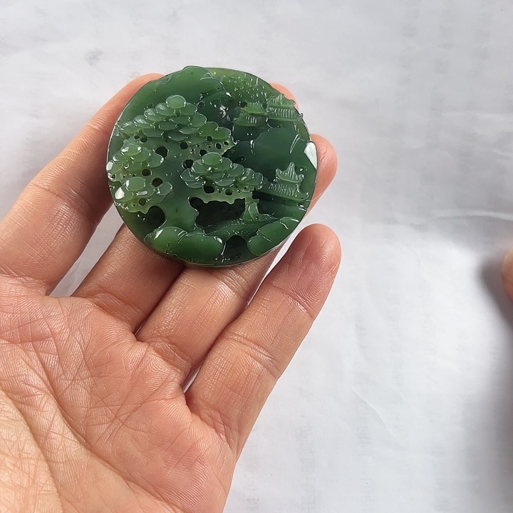 吊坠(不含链)未镶嵌和田玉（碧玉）嬉****星