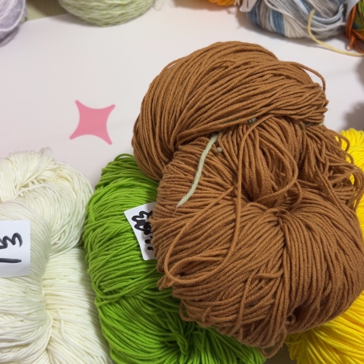 三醋酯纤维4股向日葵毯子 主色奶白3把 花心浅咖