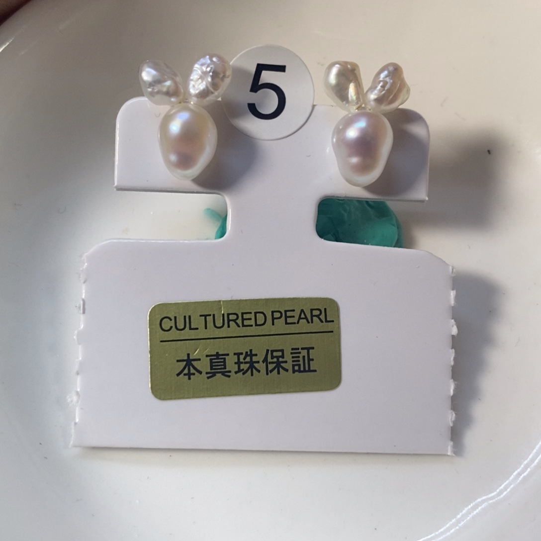 微***.淡水珍珠耳钉合金