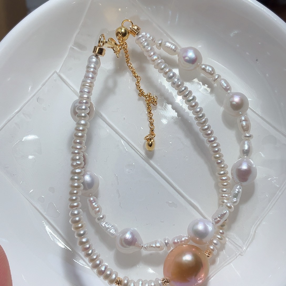 淡水珍珠手绳银S925镶嵌