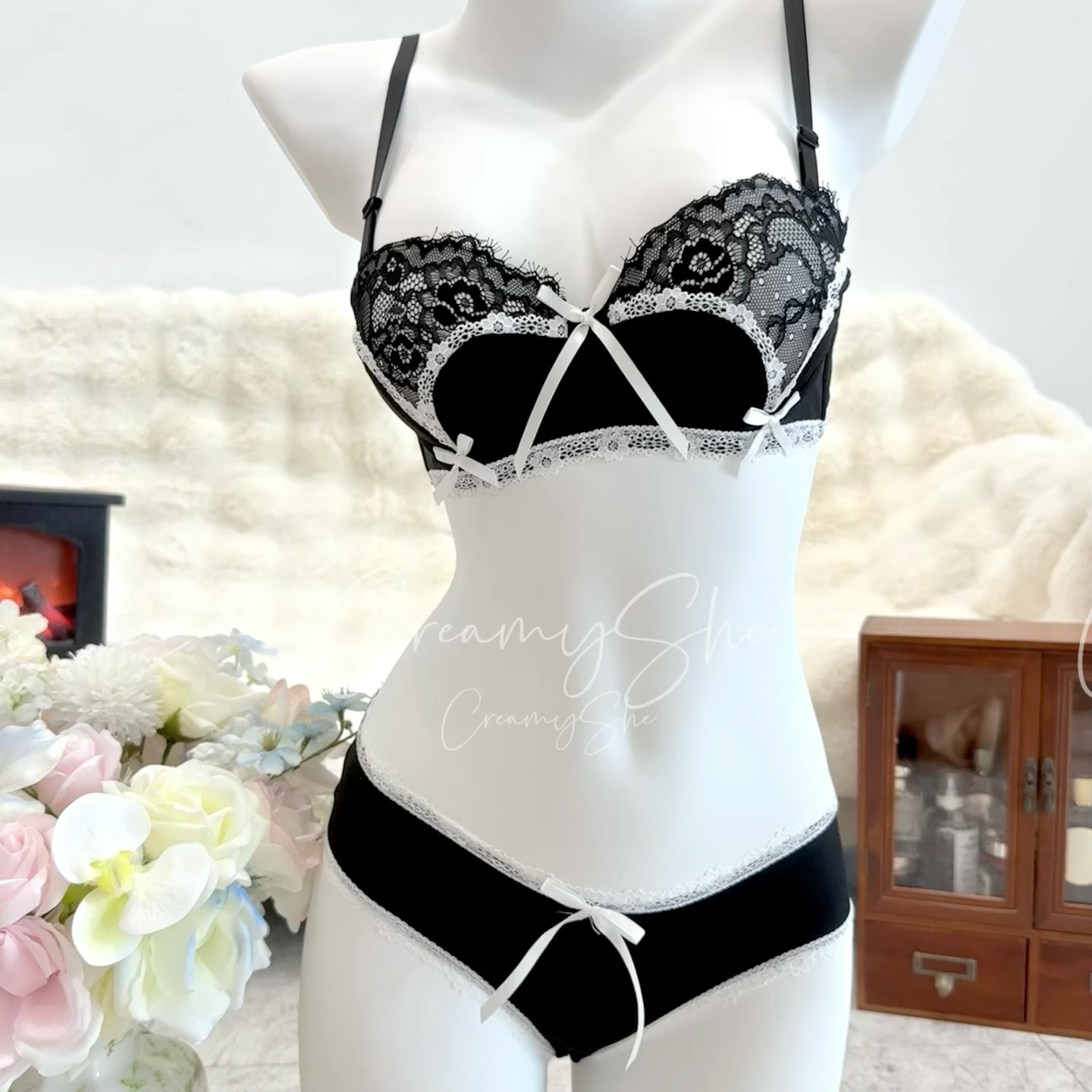 《圆舞曲》甜美纯欲内衣小胸聚拢防下垂蝴蝶结蕾丝花边软钢圈文胸