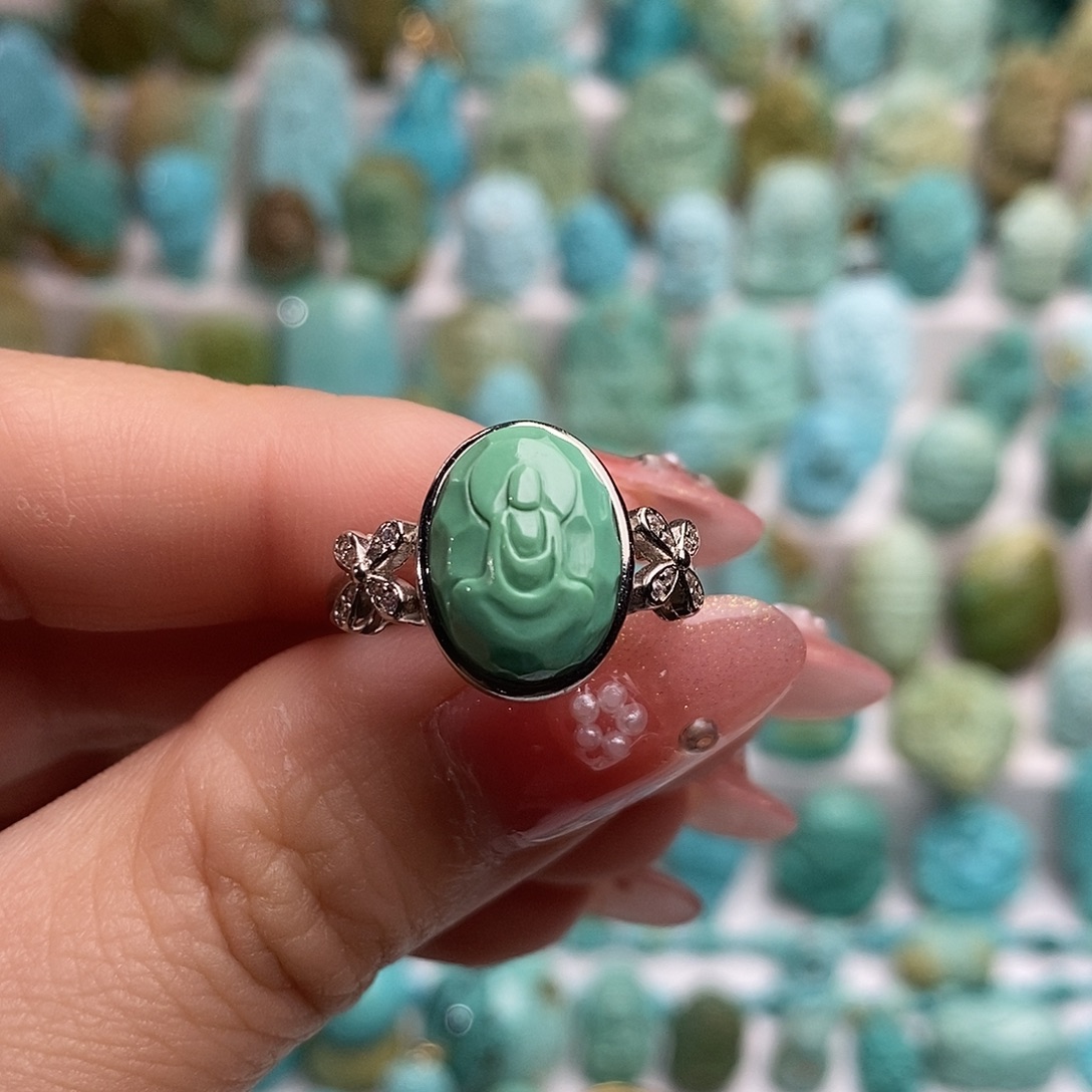 银S925镶嵌绿松石绿松石