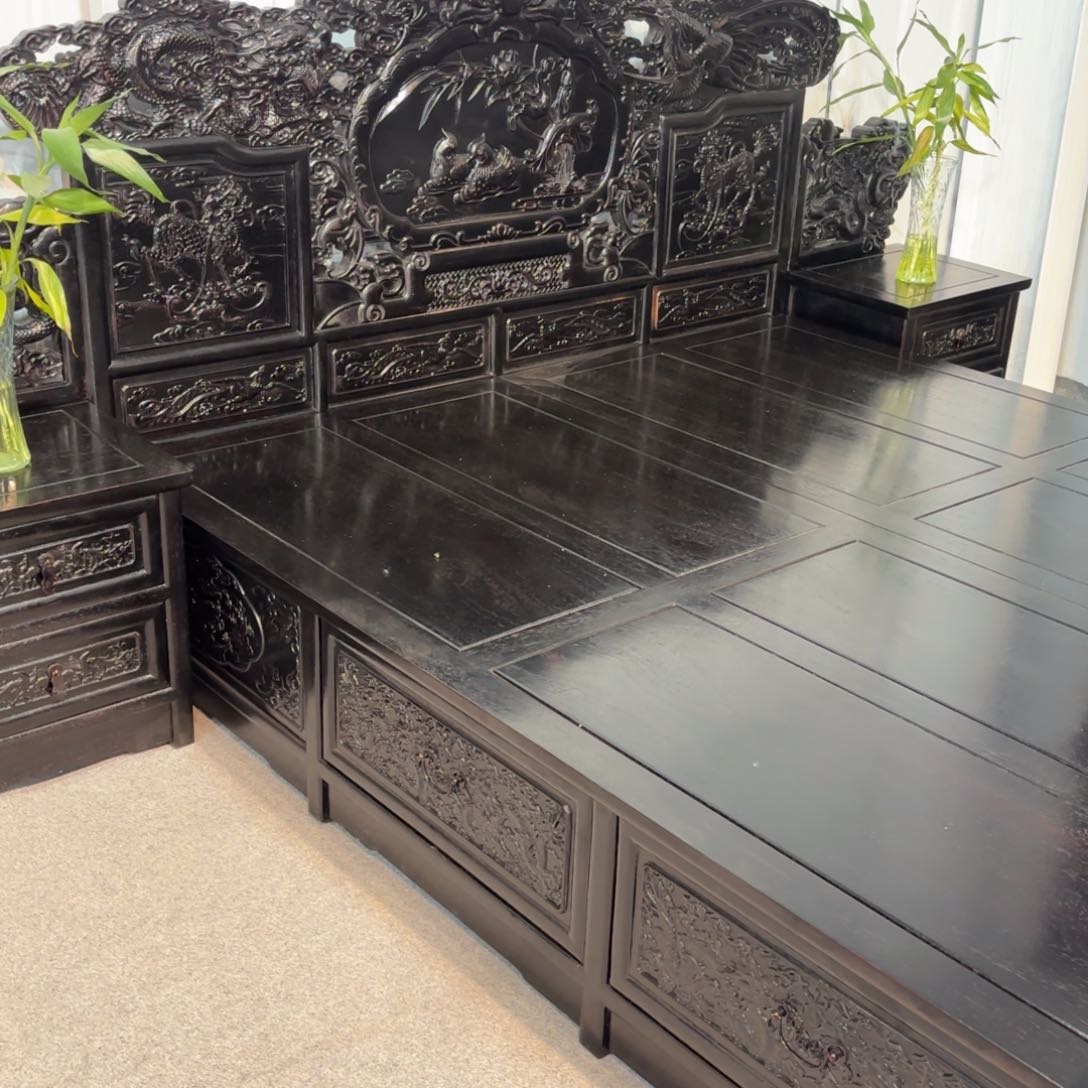 木（红木类）住宅家具双人床16660