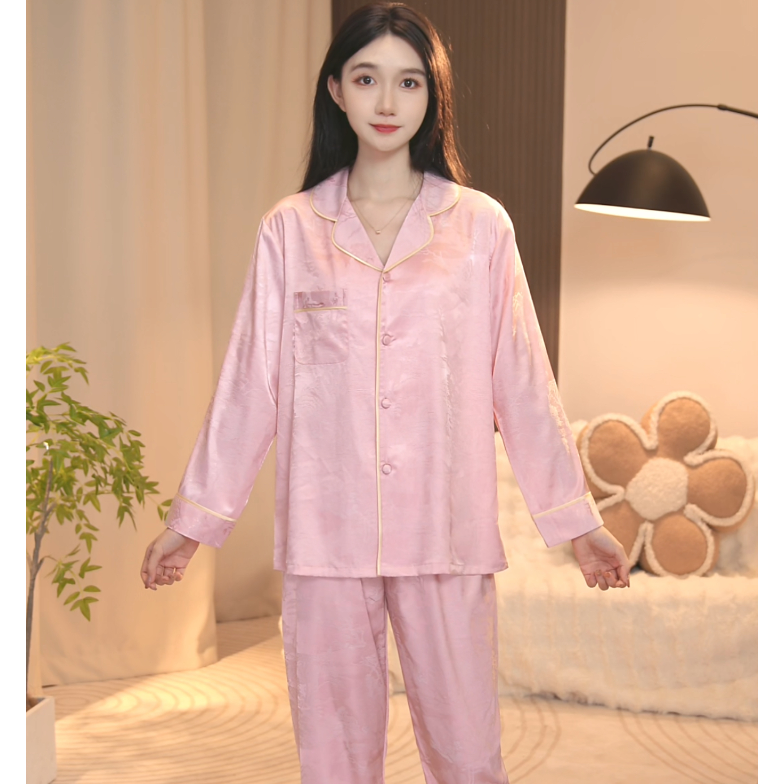 琪琪家2025时尚舒适宽松睡衣女士套装可外穿家居服BQQ