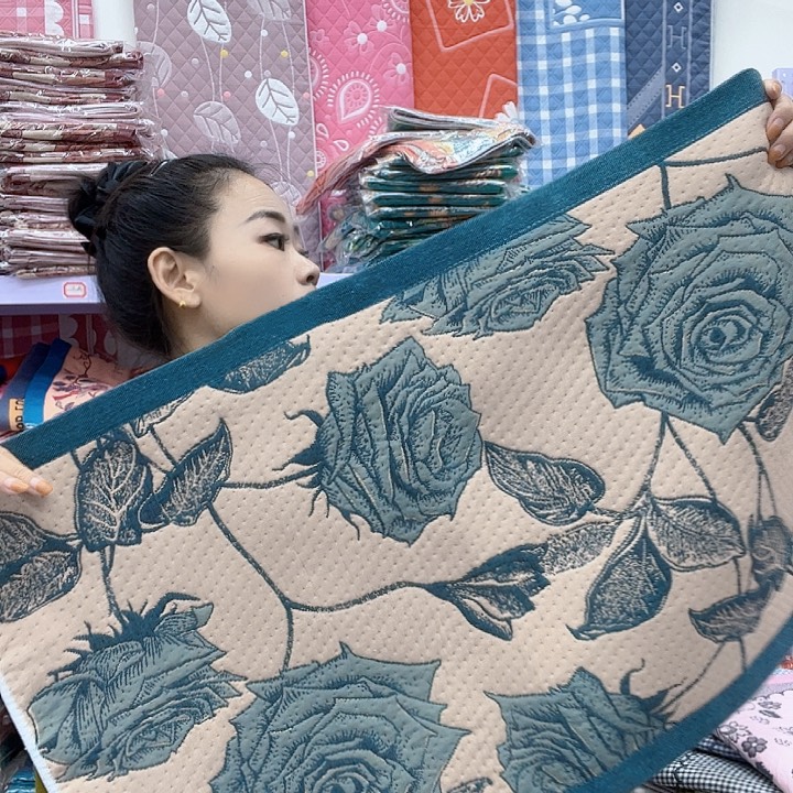 棉蓝色玫瑰花纯棉