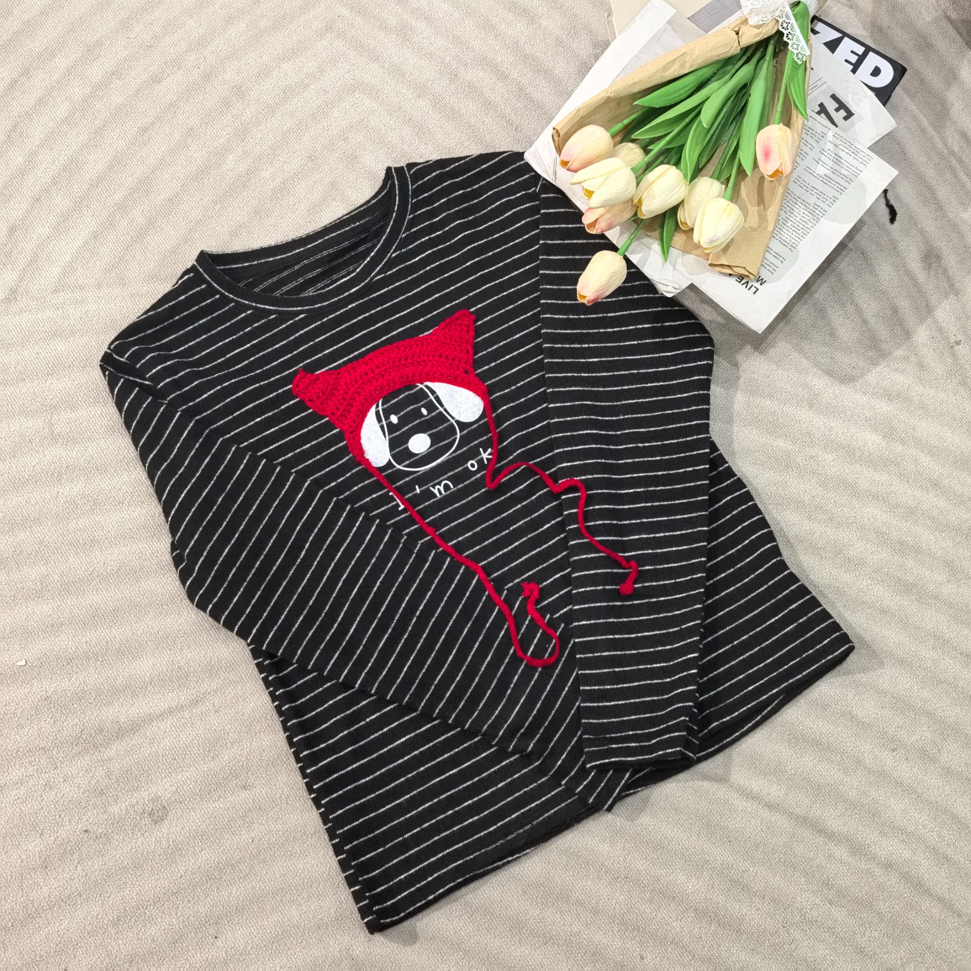 Z衣长55    42【条纹小狗】加厚卫衣