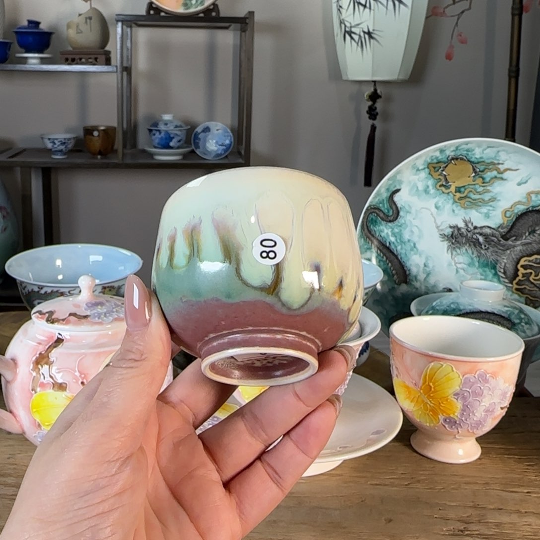 杯景德镇陶瓷柴烧多人