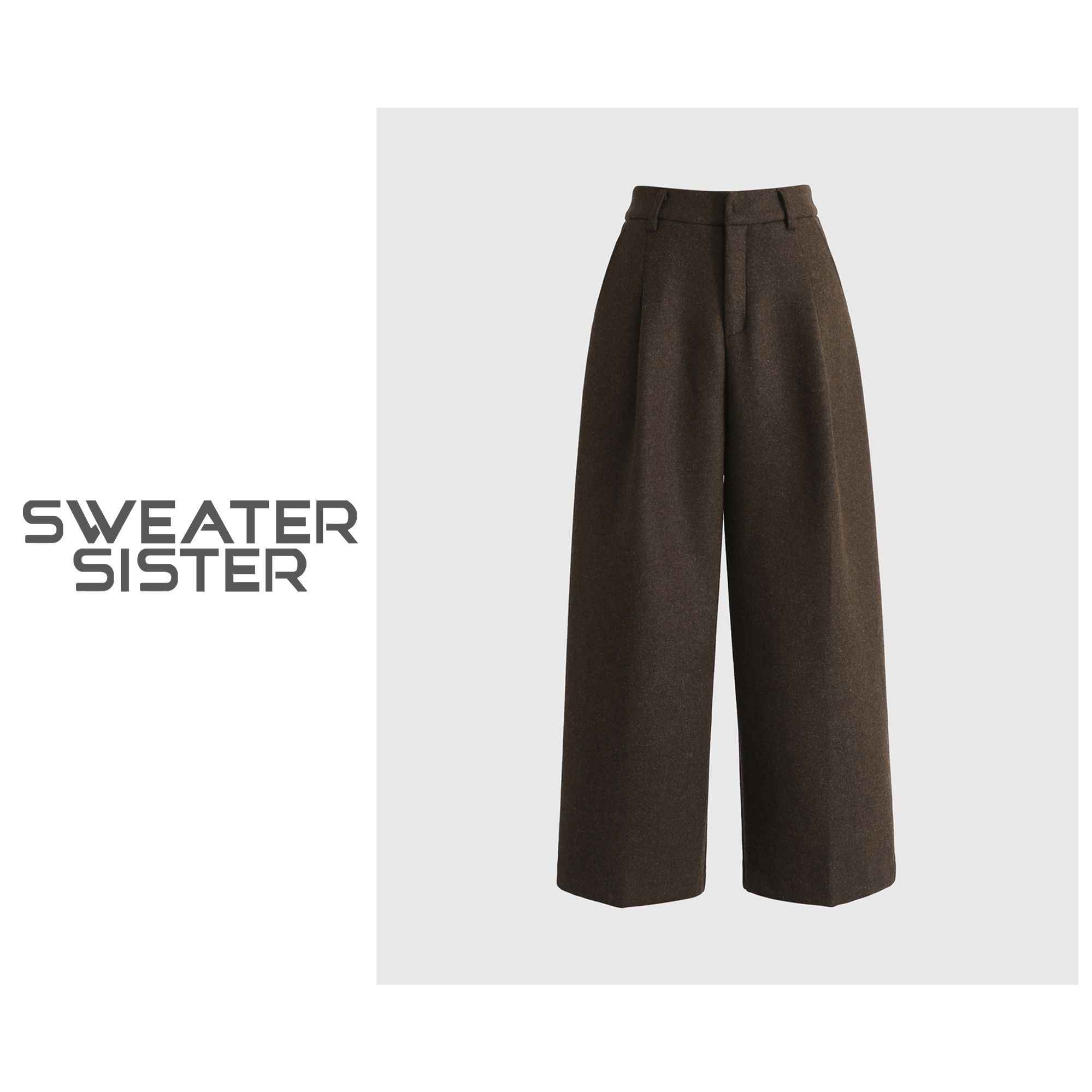 复古百搭显瘦呢子直筒休闲裤女551-067