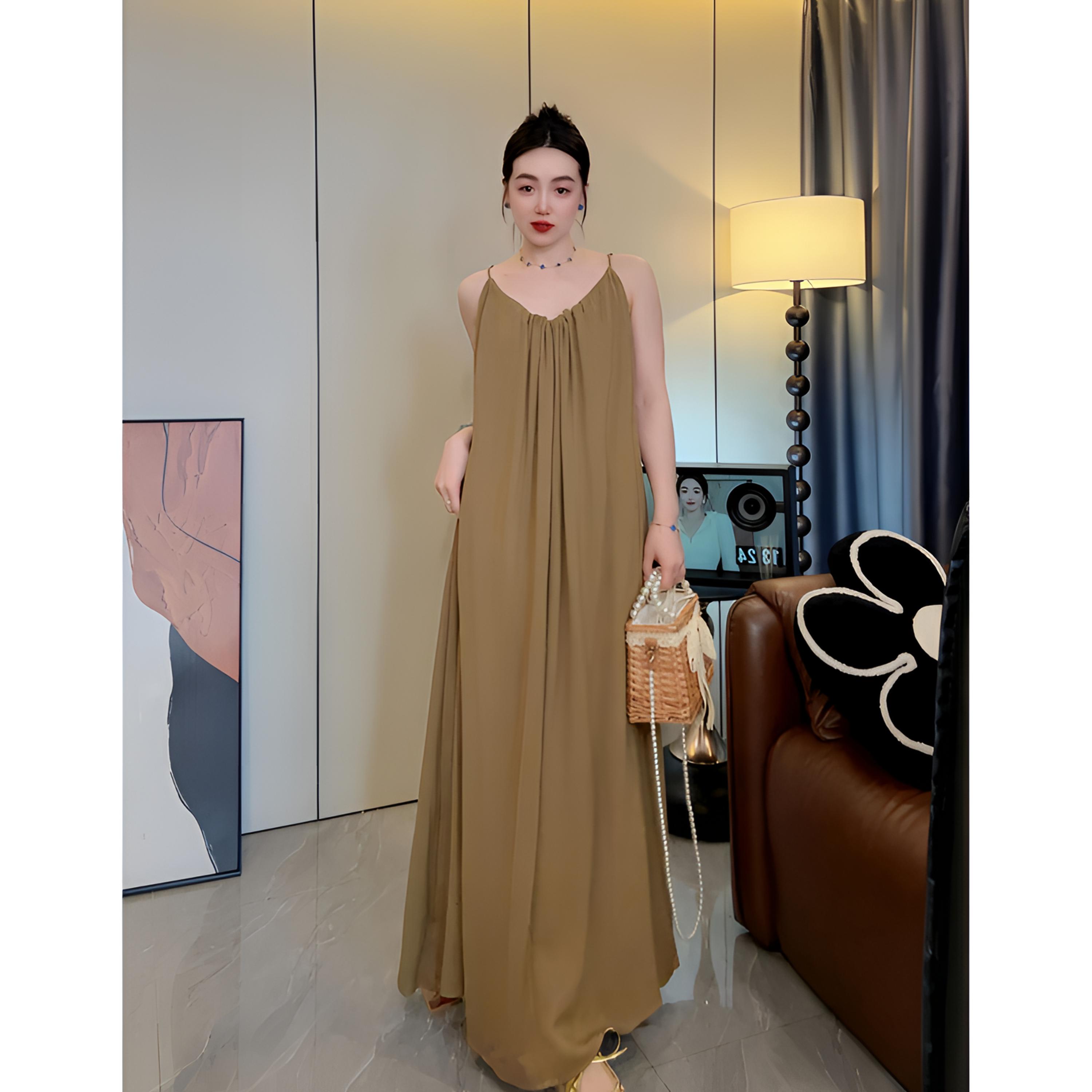 高雅气质端庄夏新款吊带连衣裙【夏日温柔】时髦贵气都市酷感P5H993