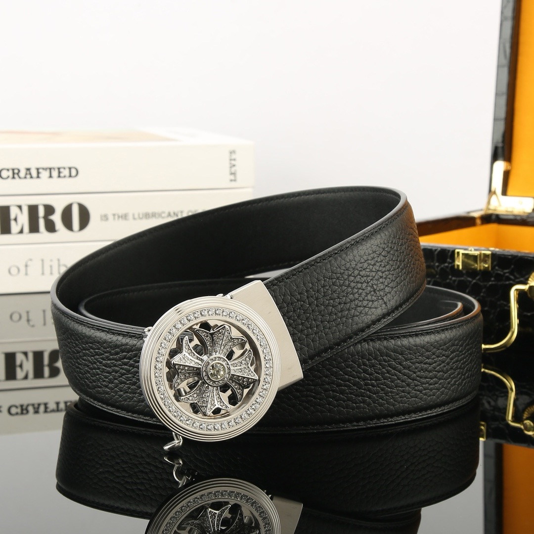 时来运转皮带男真皮纯男士正品头层牛皮自动扣高档商务潮流裤腰带