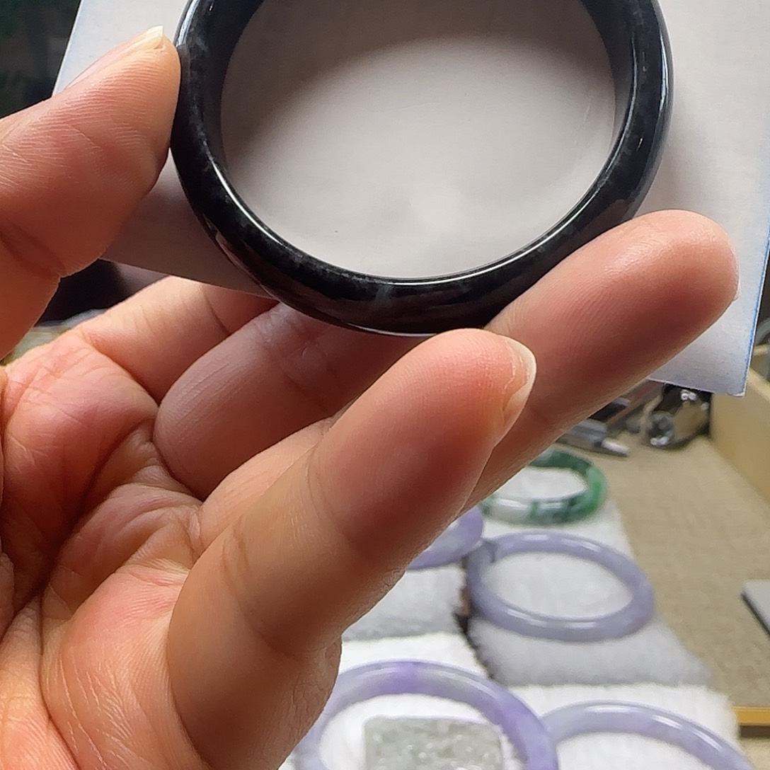 翡翠未镶嵌手镯47-48乌鸡翡翠手镯