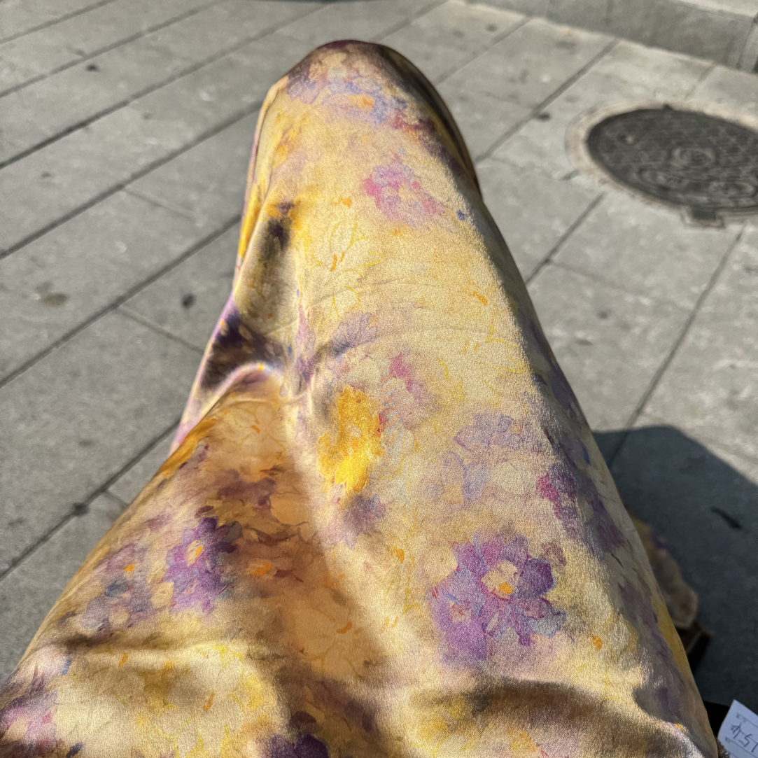前喷【紫光琉璃】50姆米前喷皮子香云纱现货发（无退换