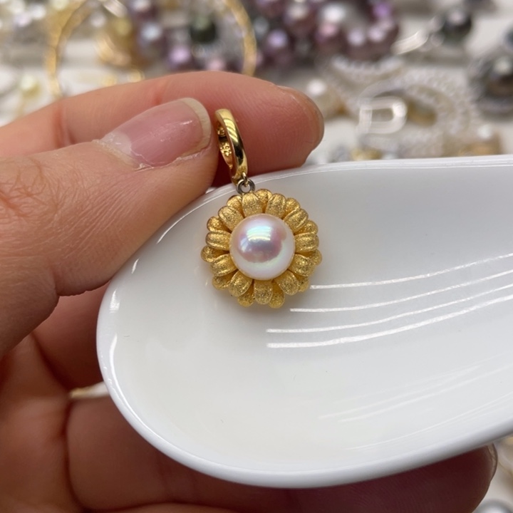海水珍珠吊坠(不含链)银S925镶嵌